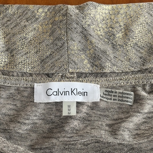 Calvin Klein Long Sleeve Gold Metallic Waterfall Cascading Flyaway Cardigan. - Picture 7 of 10